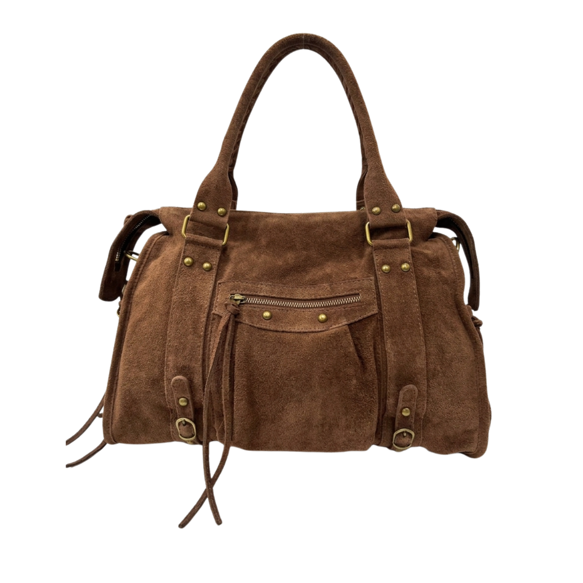 Borsa Gilda Big Suede Marrone