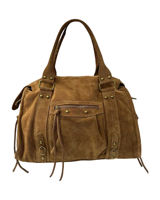 Borsa Gilda Big Suede Cuoio