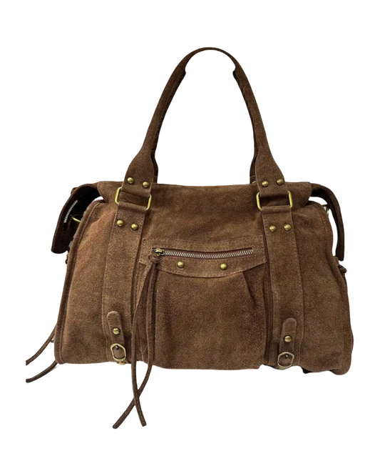 Borsa Gilda Big Suede Marrone