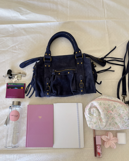 Borsa Gilda Media Suede Blu Navy